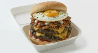 1/2lb Cheese Burger with Doner & Egg